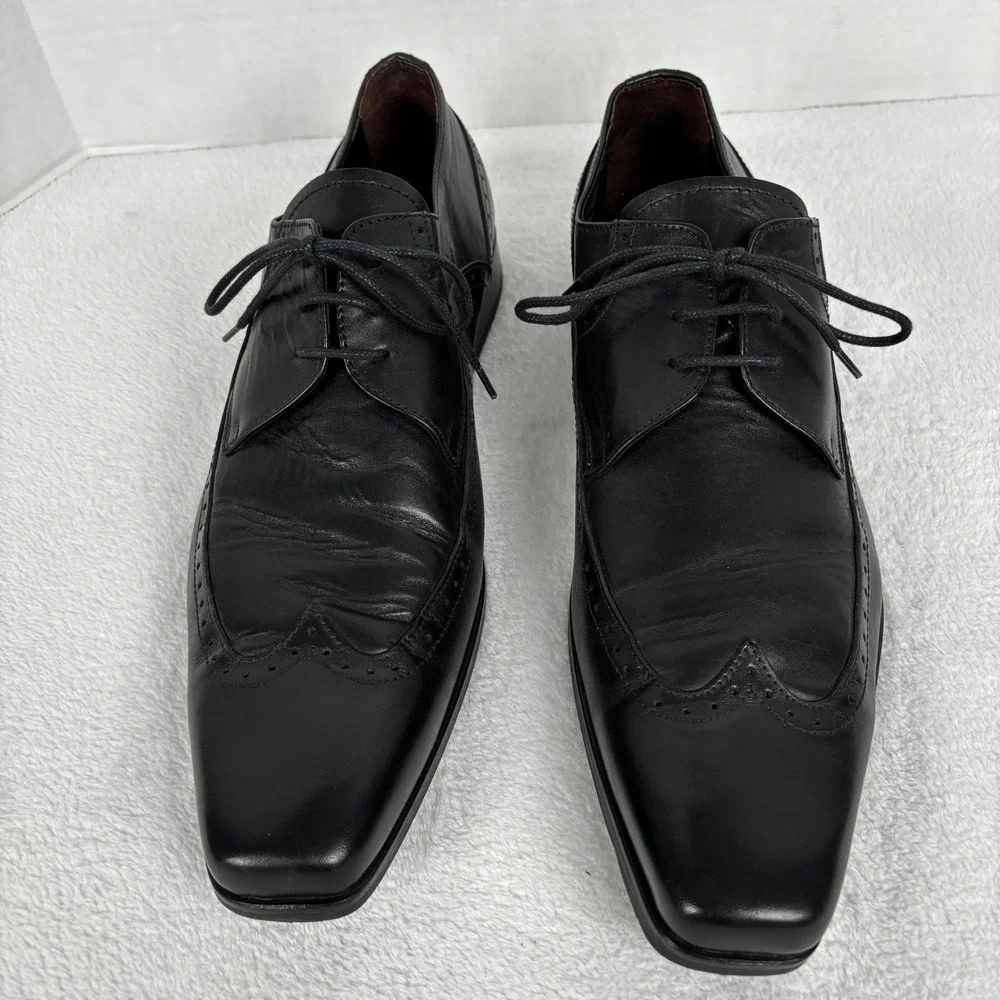 To Boot New York Adam Derrick Black Leather Wingtip Oxford Dress Shoes 13‎ Italy